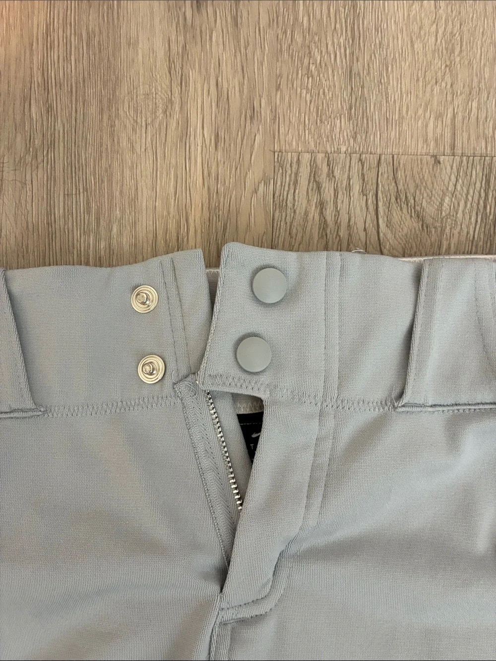 Nike Kids Light Gray Baseball Pants with Black Swoosh Knickers Medium